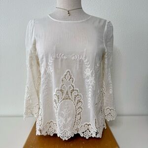 RARE Anthropologie Dolce Vita Sagiso Lace Blouse-Worn By Ashley Marin On PLL XS